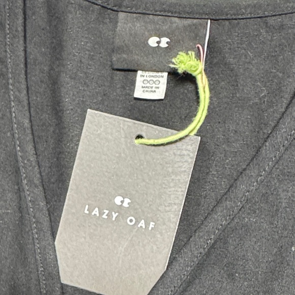 LAZY OAF NWT Happy Sad Gilet Dress Black White Dual Zipper Sleeveless Skater XS - Picture 3 of 16